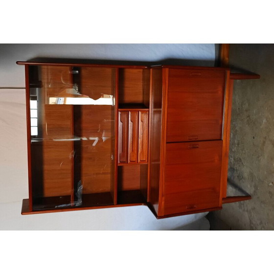 Image 1 of Secrétaire vintage en teck et verre, 1960