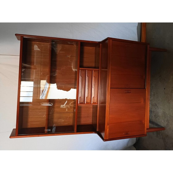Image 1 of Secrétaire vintage en teck et verre, 1960
