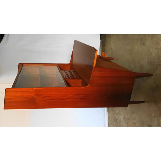 Image 1 of Secrétaire vintage en teck et verre, 1960
