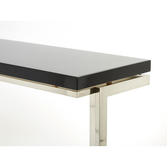 Image 1 of Console vintage en laque noire et chrome par Guy Lefevre pour Maison Jansen, 1970