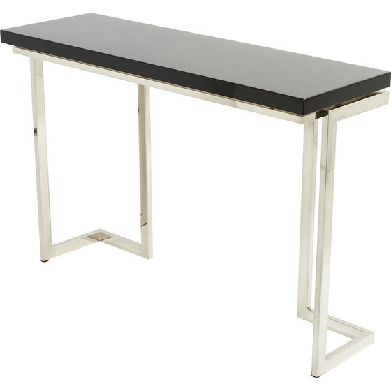 Image 1 of Console vintage en laque noire et chrome par Guy Lefevre pour Maison Jansen, 1970