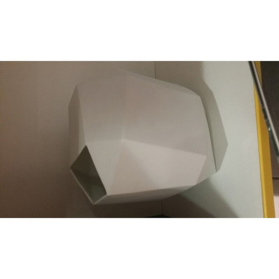 Image 1 of Vase vintage asymétrique en céramique et porcelaine blanche d'Aldo Cavanna, 1987