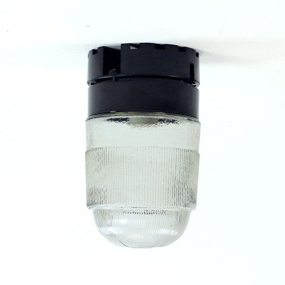 Image 1 of Plafonnier vintage en bakélite et verre épais, Tchécoslovaquie 1950