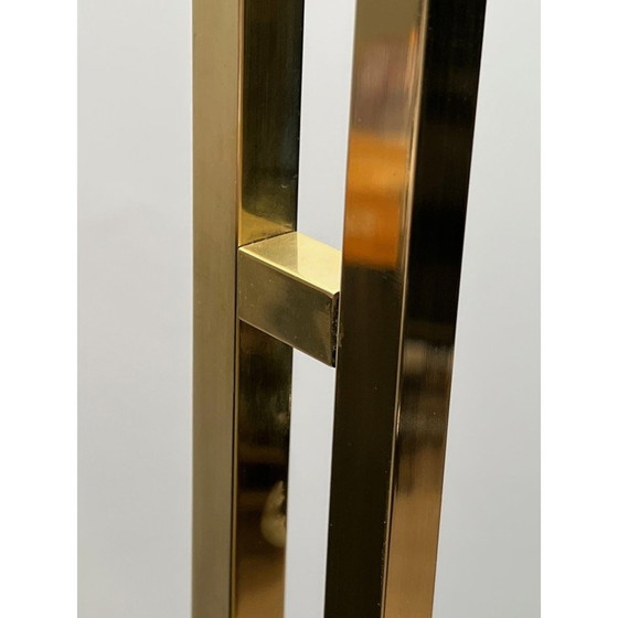 Image 1 of Lampe de parquet vintage en laiton et travertin, France 1970