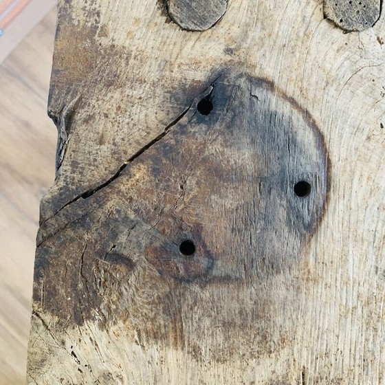 Image 1 of Console vintage en bois brut