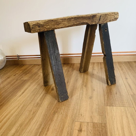 Image 1 of Console vintage en bois brut