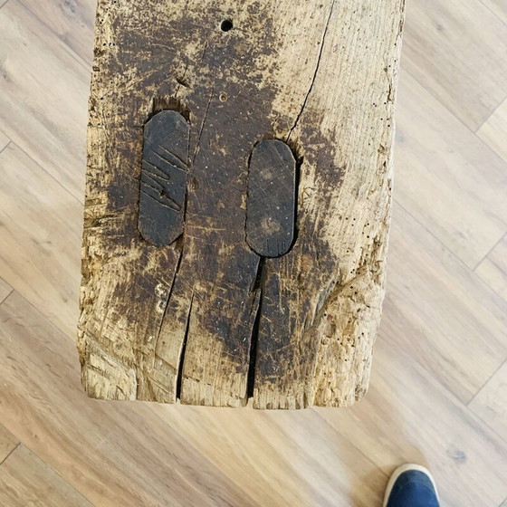 Image 1 of Console vintage en bois brut