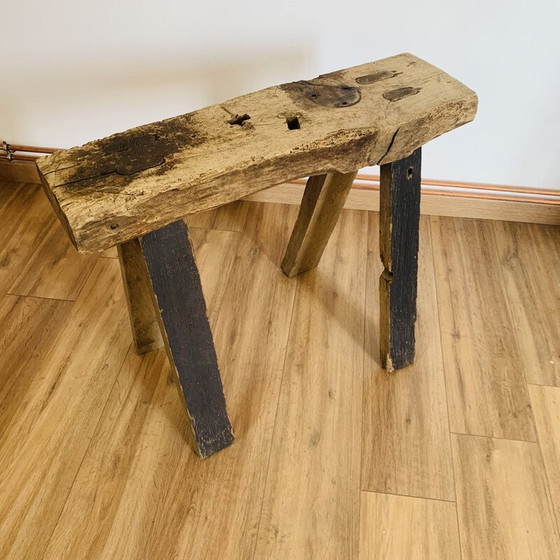 Image 1 of Console vintage en bois brut