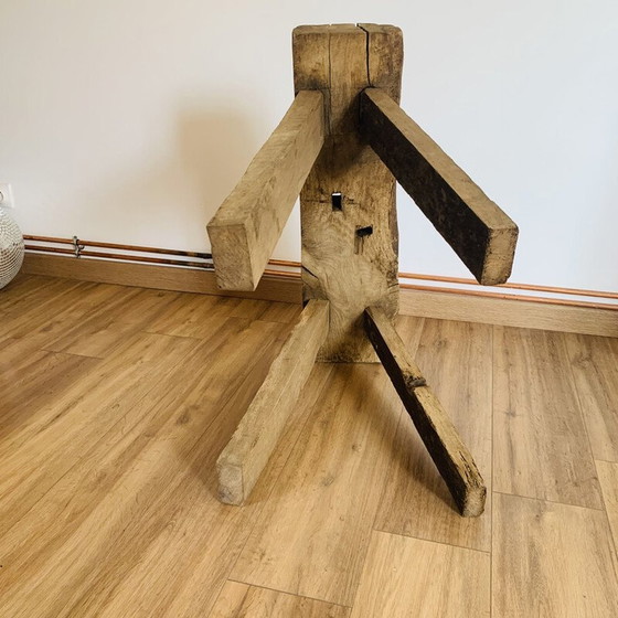 Image 1 of Console vintage en bois brut