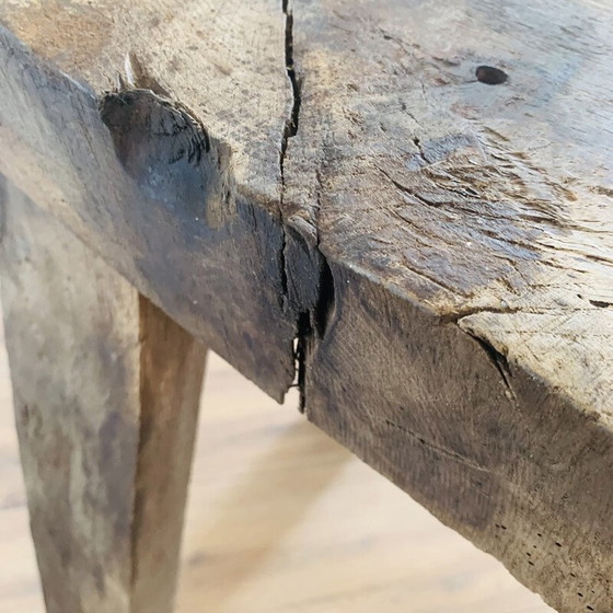 Image 1 of Console vintage en bois brut