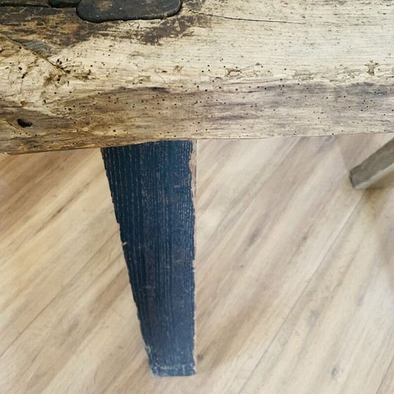 Image 1 of Console vintage en bois brut