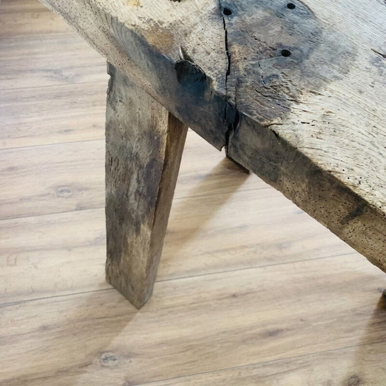 Image 1 of Console vintage en bois brut