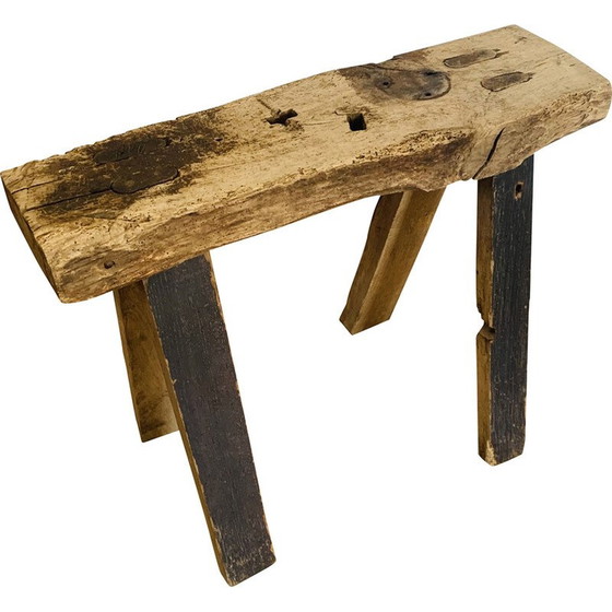 Image 1 of Console vintage en bois brut