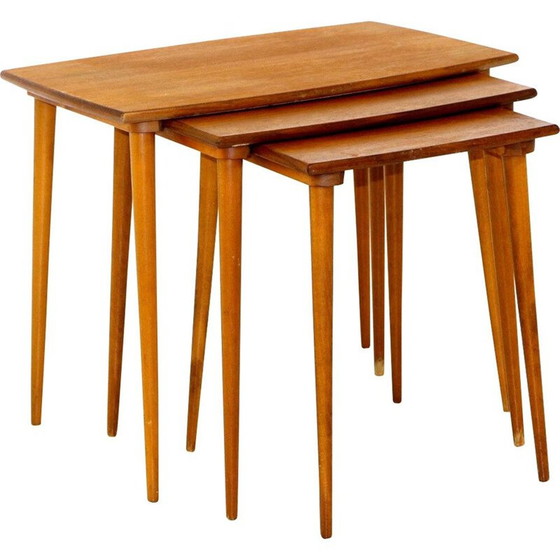 Image 1 of Table gigogne vintage en teck, Suède 1950