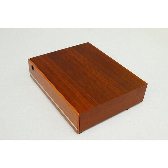 Image 1 of Boîte de rangement pour disques vinyles en bois et aluminium, 1970