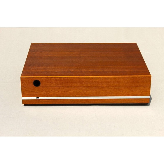 Image 1 of Boîte de rangement pour disques vinyles en bois et aluminium, 1970