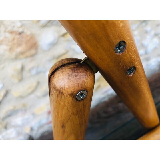 Image 1 of Paire de chaises pliantes en bois courbé et rotin pour Habitat, 1970-1980