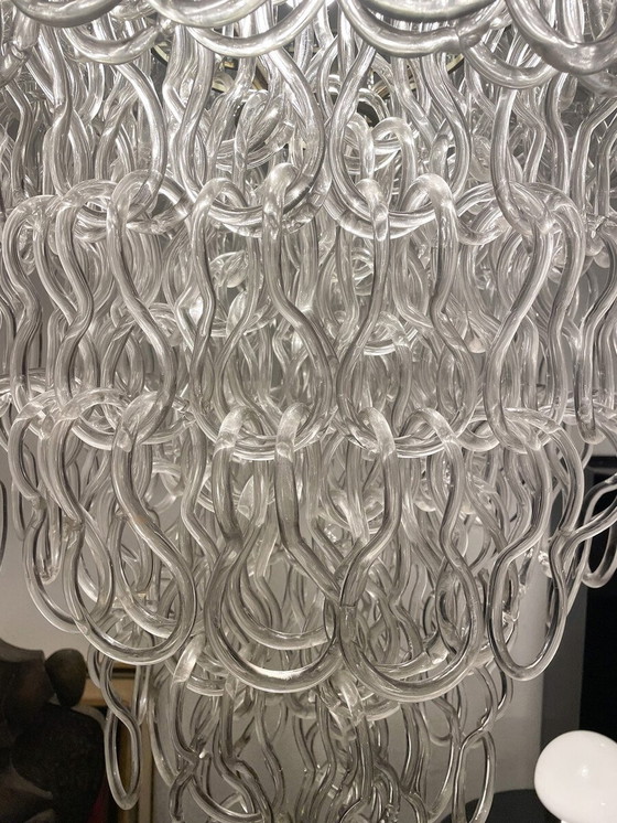 Image 1 of Lustre en verre d'Angelo Mangiarotti pour Vistosi, Italie, années 1970