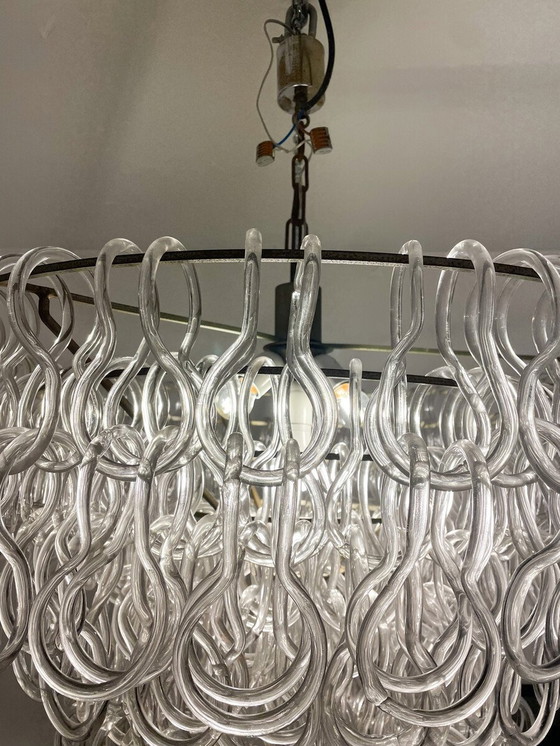 Image 1 of Lustre en verre d'Angelo Mangiarotti pour Vistosi, Italie, années 1970