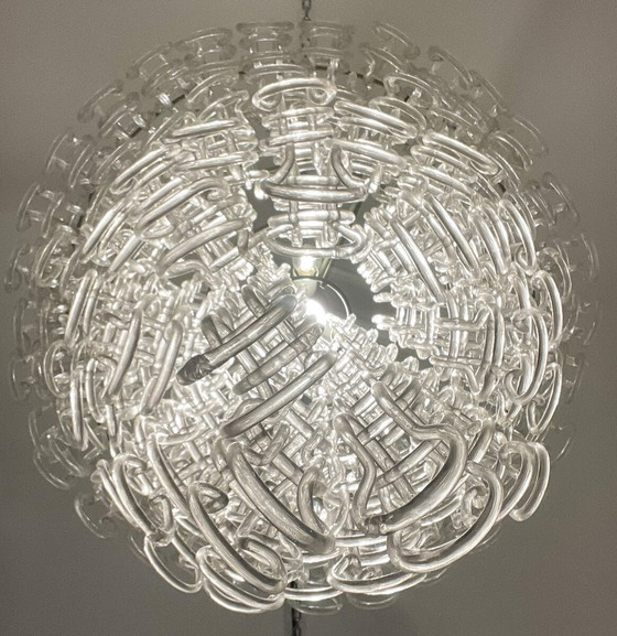Image 1 of Lustre en verre d'Angelo Mangiarotti pour Vistosi, Italie, années 1970