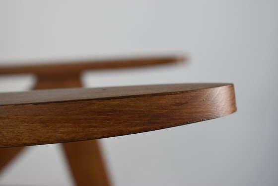 Image 1 of Chaise Compas Restaurée, Tissu Jaune Canari, Fil Rose, Teck, 1960