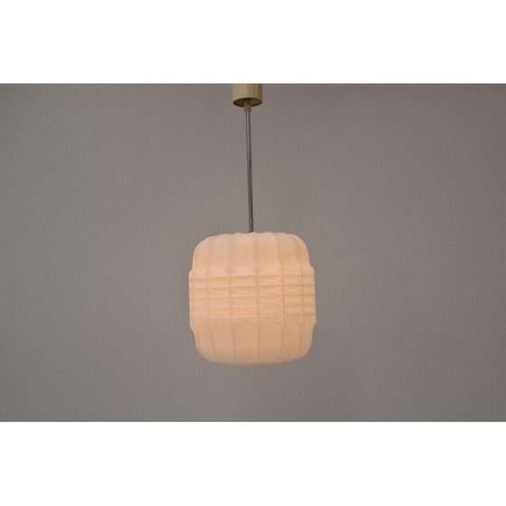 Image 1 of Suspension vintage en verre et métal, tchèque 1960