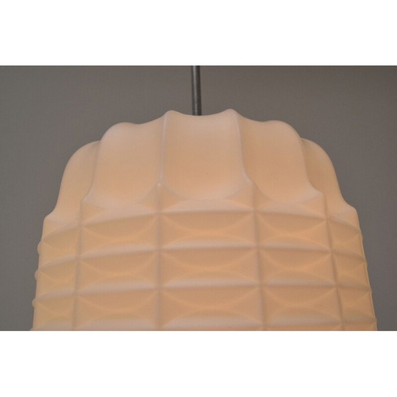 Image 1 of Suspension vintage en verre et métal, tchèque 1960