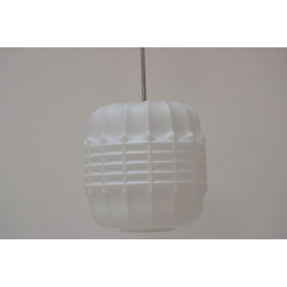 Image 1 of Suspension vintage en verre et métal, tchèque 1960