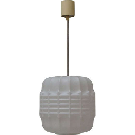 Image 1 of Suspension vintage en verre et métal, tchèque 1960