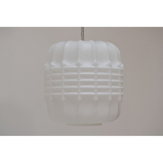 Image 1 of Suspension vintage en verre et métal, tchèque 1960