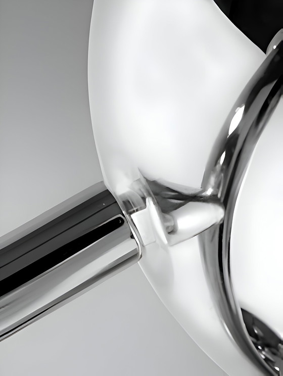 Image 1 of Lampadaire Design Vintage Eye Ball Chromé Pied Tulipe - 3 Globes Orientables