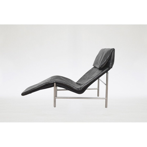 Image 1 of Chaise longue vintage Skye en cuir noir par Tord Björklund pour Ikea, années 1980