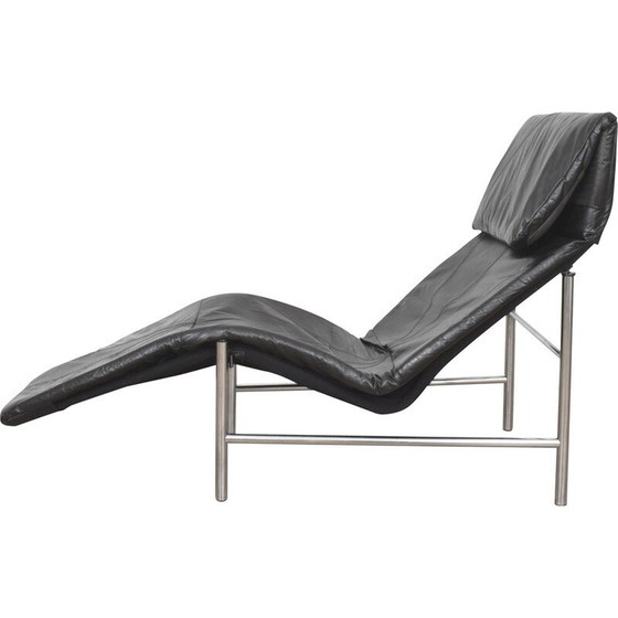 Image 1 of Chaise longue vintage Skye en cuir noir par Tord Björklund pour Ikea, années 1980
