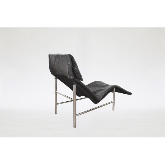 Image 1 of Chaise longue vintage Skye en cuir noir par Tord Björklund pour Ikea, années 1980