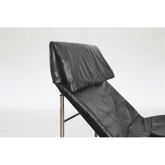 Image 1 of Chaise longue vintage Skye en cuir noir par Tord Björklund pour Ikea, années 1980