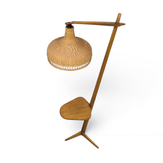 Image 1 of Lampadaire en bois Mid Century By Krásná Jizba, 1950S
