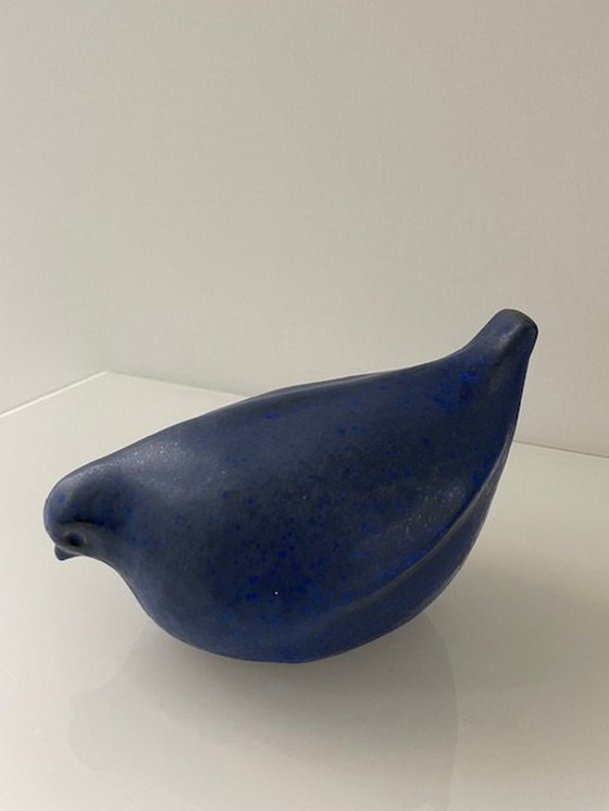 Image 1 of Statue Oiseau stylisé - Safier Blue Ceramic - Scandinavian Design