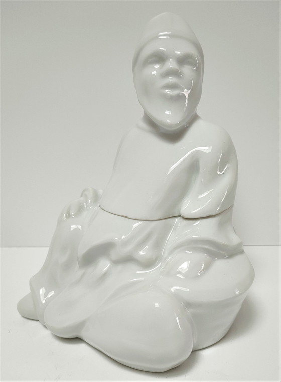 Image 1 of Boîte Anthropomorphe Porcelaine Baylac Début Xxème