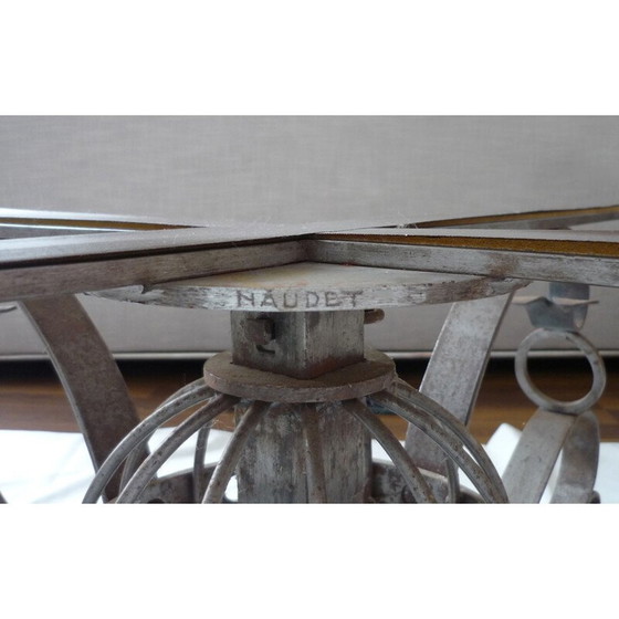 Image 1 of Table basse vintage en acier forgé et verre fumé, 1960