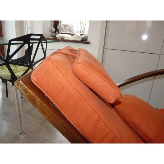 Image 1 of Fauteuil à bascule Mid Century reupholstered - 1950s