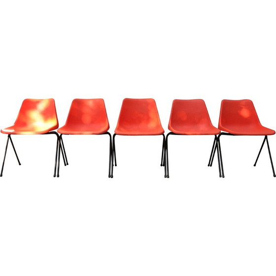Image 1 of Ensemble de 5 chaises vintage par Robin Day pour Hille