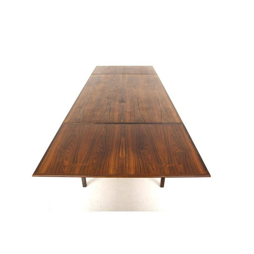 Table de salle à manger extensible vintage en palissandre et hêtre, Suède 1960