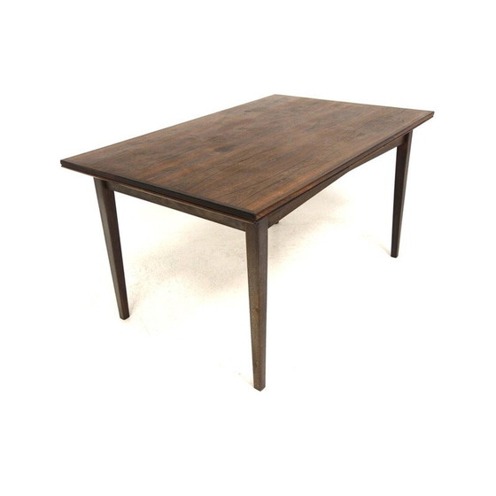 Image 1 of Table de salle à manger extensible vintage en palissandre et hêtre, Suède 1960