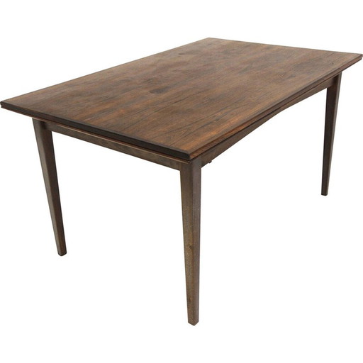 Table de salle à manger extensible vintage en palissandre et hêtre, Suède 1960