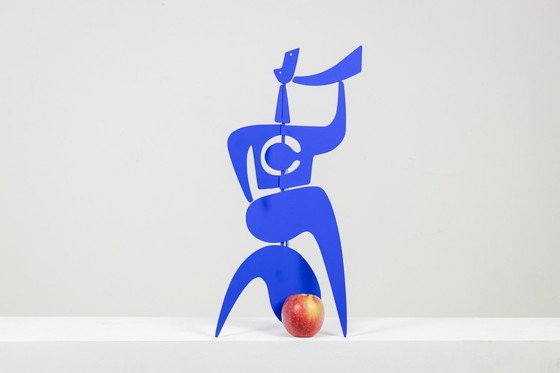 Image 1 of Antonine De Saint Pierre. Sculpture « Bugler » Bleue. Contemporain.