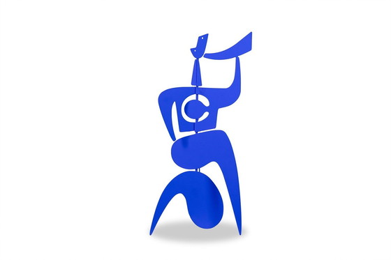 Image 1 of Antonine De Saint Pierre. Sculpture « Bugler » Bleue. Contemporain.