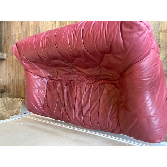 Image 1 of Canapé vintage en cuir bordeaux "informel" de Hans Hoprfer, 1984