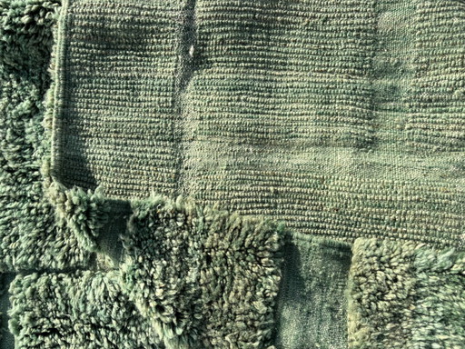 Tapis berbère marocain vert en laine 300X310 Cm