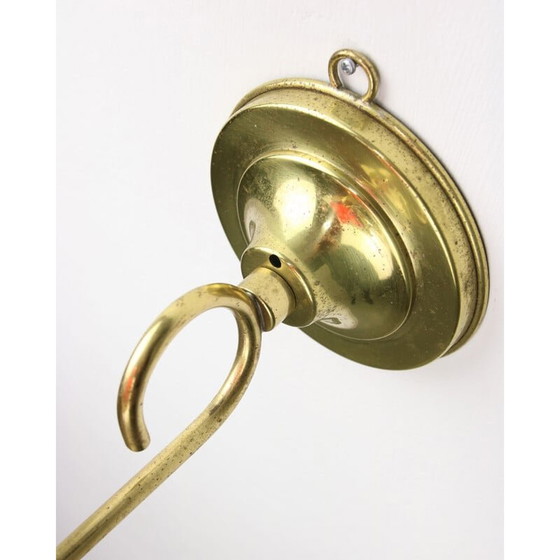 Image 1 of Bougeoir mural vintage en laiton et verre