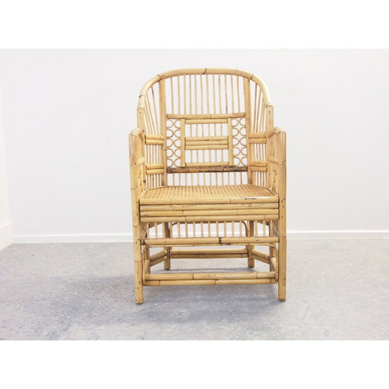 Image 1 of Ensemble de 4 chaises en rotin vintage Chippendale Brighton Pavilion